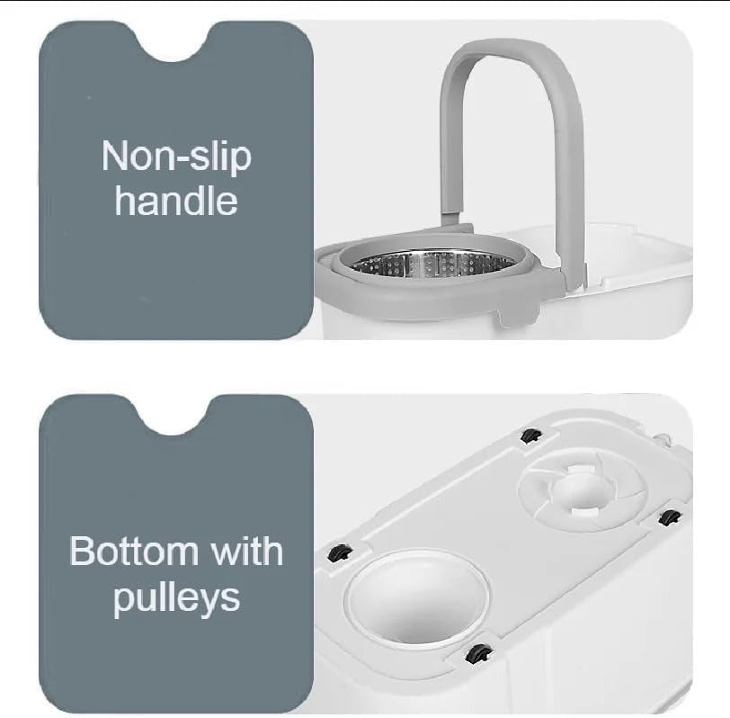 Microfiber Spin Mop and Bucket Set for Indoor Cleaning