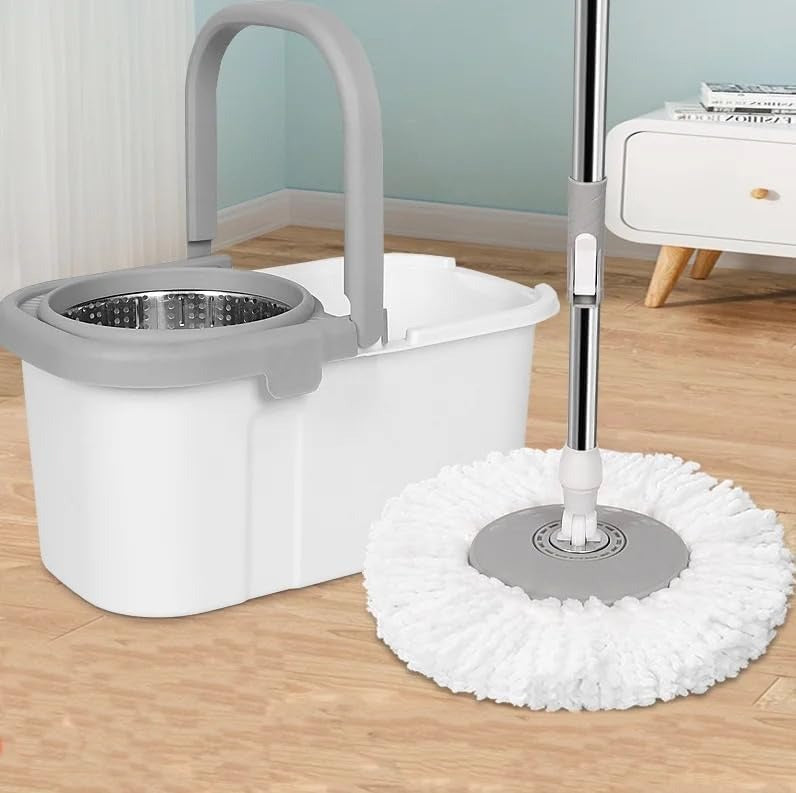 Microfiber Spin Mop and Bucket Set for Indoor Cleaning